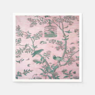 Serviette En Papier Découpage Chinoiserie rose