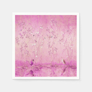 Serviette En Papier Découpage Chinoiserie rose