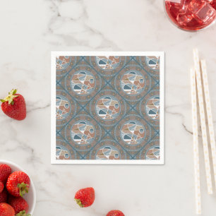 Serviette En Papier Découpage de carreaux de diamant mandala à points