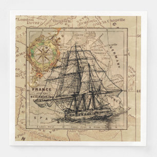 Serviette En Papier Découpage d'expédition de carte vintage