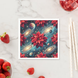 Serviette En Papier Découpage Motif céleste de Poinsettia florale