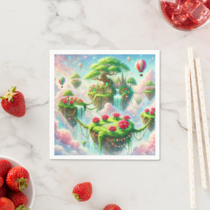 Serviette En Papier Découpage Whimsical Flottante Poinsettia Gardens