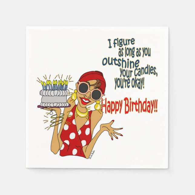 Serviette En Papier Découvrir vos bougies Cartoon Anniversaire Napkin (Devant)