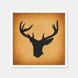 Serviette En Papier Deer Antlers Silhouette Vintage Russe Buck Deer