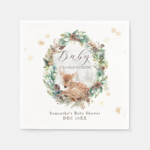 Serviette En Papier Deer Winter Woodland Froid à l'extérieur du Baby s
