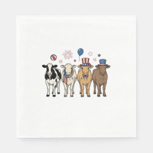 Serviette En Papier Défilé de vaches patriotiques conception de chemis
