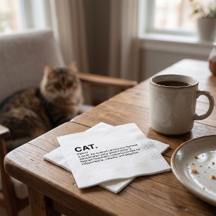 Serviette En Papier Définition de chat Nom Amoureux de chat drôle