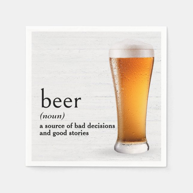 Serviette En Papier Définition de la bière par le dictionnaire (Devant)