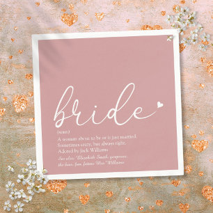 Serviette En Papier Définition de la mariée Baby Shower Rose Blush Scr