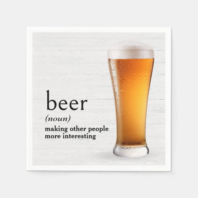 Serviette En Papier Définition du dictionnaire pour la bière (Devant)