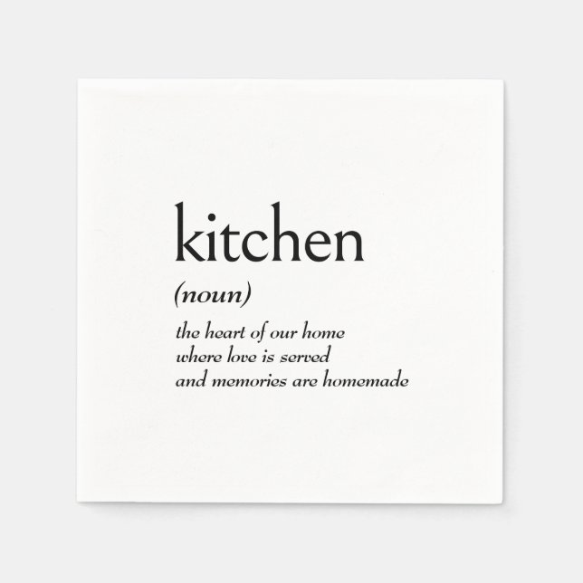Serviette En Papier Définition du dictionnaire pour la cuisine (Devant)