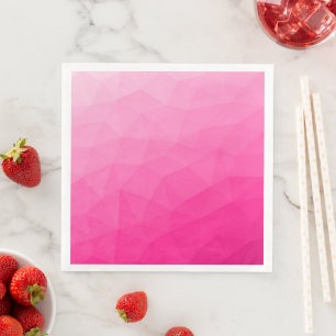 Serviette En Papier Dégradé rose chaud Motif de maille géométrique