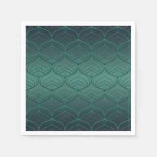 Serviette En Papier Dégradé vert dans le style art déco.