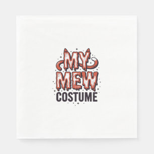 Serviette En Papier Déguisement de chat mignon d'Halloween, design vin