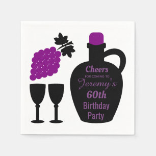 Serviette En Papier Dégustation de vin Anniversaire Jalon Personnalisé