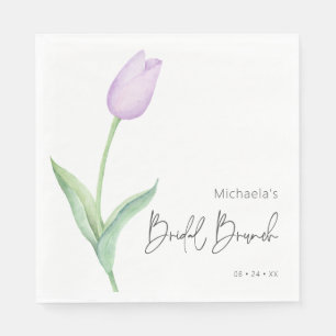 Serviette En Papier Déjeuner de brunch nuptial moderne violet Tulip so
