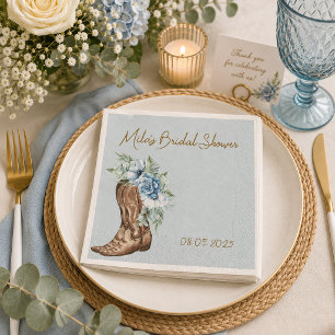SERVIETTE EN PAPIER DÉJEUNER DE MARIÉE FLORAL COW-BOY