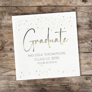 Serviette En Papier Déjeuner de médaillé d'or Confetti de calligraphie
