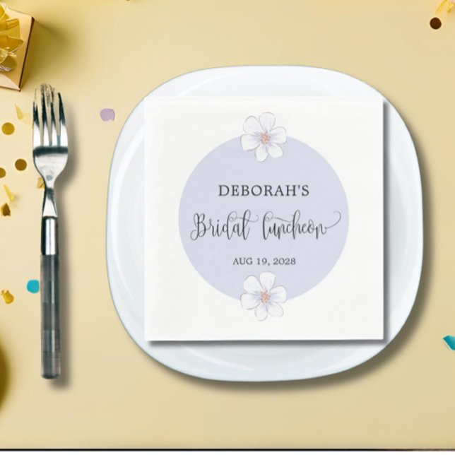 Serviette En Papier Déjeuner romantique Lilac Floral (Créateur téléchargé)