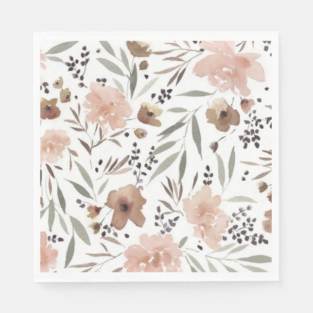 Serviette En Papier Déjeuner simple de fleurs Boho Napkin (Devant)