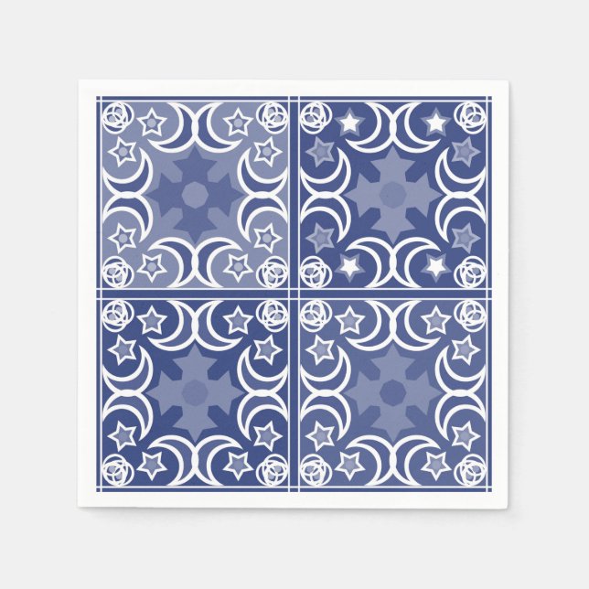 Serviette En Papier Delft tile ethnic national Dutch pattern   (Devant)
