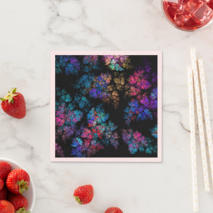 Serviette En Papier Délicat ornement feuille, élégant fractal