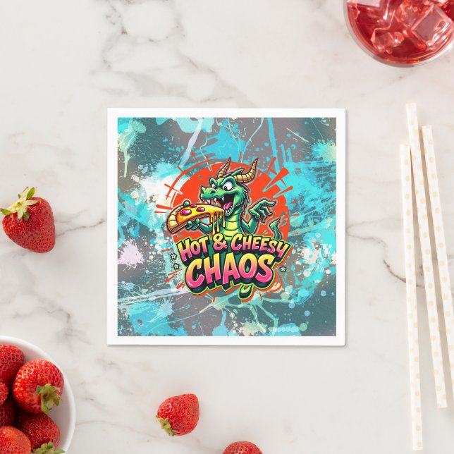 Serviette En Papier Délice Dragon Cheesy (En situation)