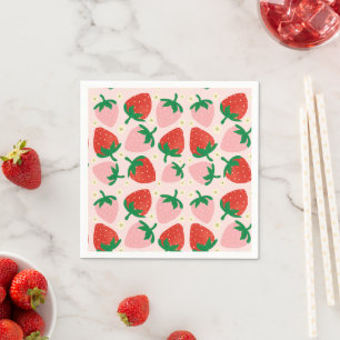 Serviette En Papier Délices Sucrés de Fruits  Rose Tendre