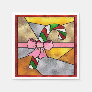Serviette En Papier Délicieux Canne à Sucre & Nœud Rose