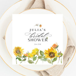 Serviette En Papier Délicieux Tournesol Jaune Abeille Fête de Mariage