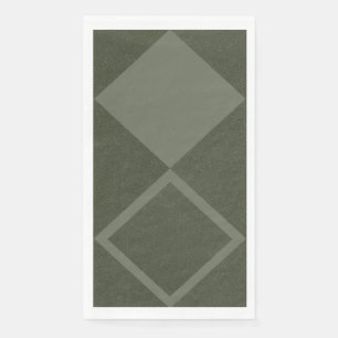 Serviette En Papier Demi-solide + nappe diamant encadrée en vert mouss