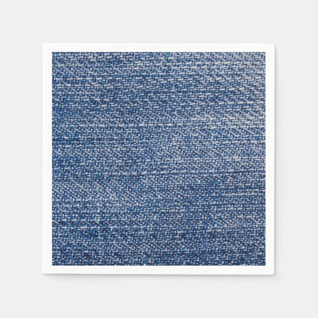 Serviette En Papier Denim Blue Jeans Faux Texture rustique (Devant)