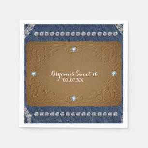 Serviette En Papier Denim & Diamonds Jeans Label Glam Party