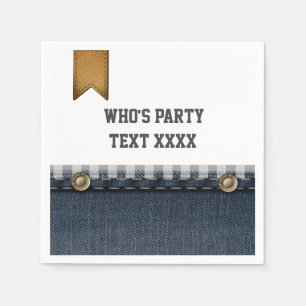 Serviette En Papier denim, jean bleu, cowboy, ouest