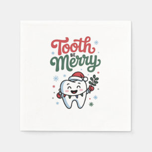 Serviette En Papier Dent pour être joyeuse Dentiste Noël Xmas