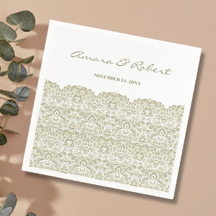 Serviette En Papier Dentelle beige élégante