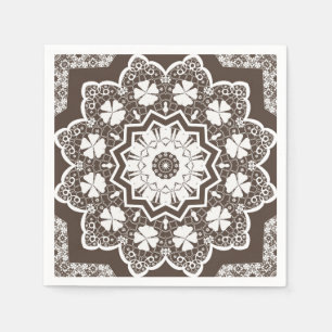 Serviette En Papier Dentelle blanche