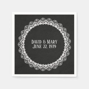 Serviette En Papier Dentelle Cercle En Cuir Noir