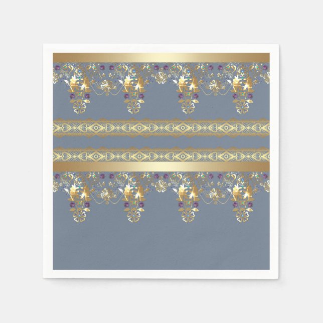 Serviette En Papier Dentelle d'or (Devant)