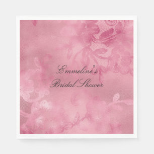 Serviette En Papier Dentelle rose chic