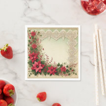 Dentelle vintage Poinsettia Frame Découpage