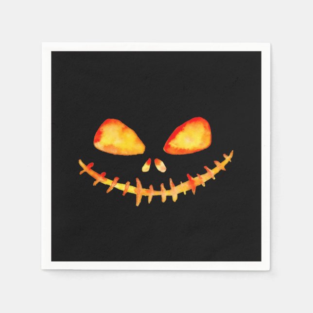 Serviette En Papier Déplaisant visage de la lanterne Jack O' (Devant)