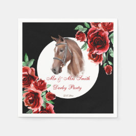 Serviette En Papier Derby parti cheval équestre partie personnalisée