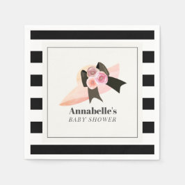 Serviette En Papier Derby Style Big Rose Casquette Baby shower Rose