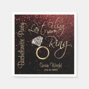 Serviette En Papier Dernier Fling avant l'anneau Bachelorette rouge