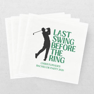 Serviette En Papier Dernier Swing Golf Country Club Célibataire Noir V