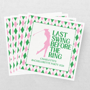 Serviette En Papier Dernier Swing Golf Enterrement de Vie de Jeune Fil