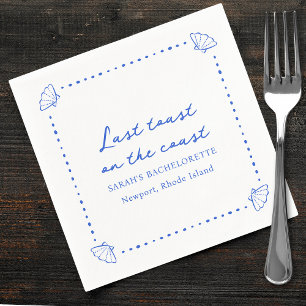Serviette En Papier Dernier toast sur la côte - Bachelorette Coquille
