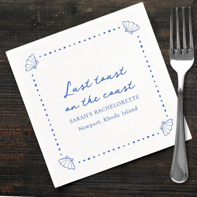 Serviette En Papier Dernier toast sur la côte - Bachelorette Coquille  (Créateur téléchargé)
