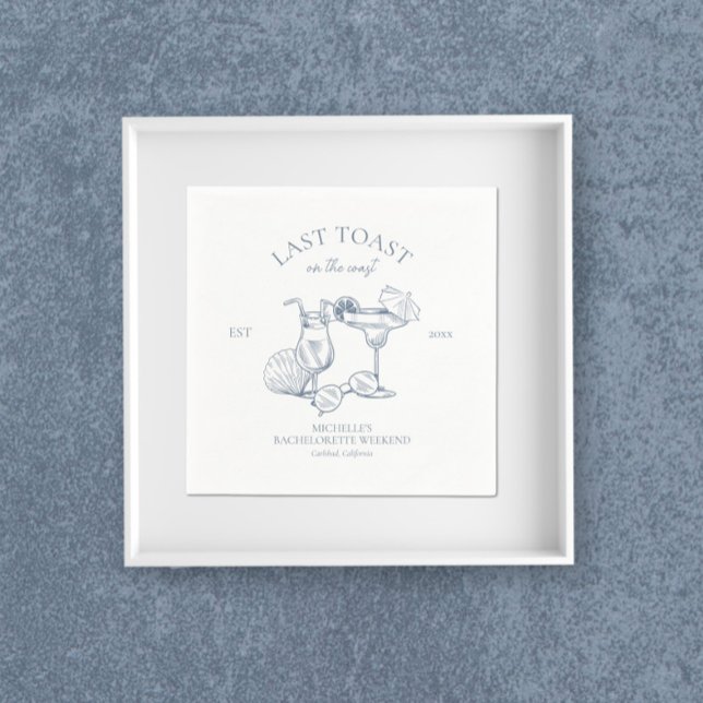 Serviette En Papier Dernier Toast Sur La Côte Bachelorette Fête (Créateur téléchargé)
